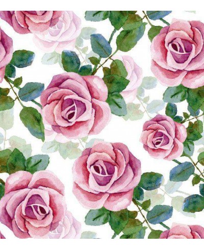 Papel de parede floral outonal rosa e verde e fundo branco