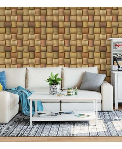 Papel de parede estilo tacos quadrados de madeira - Madeira 116