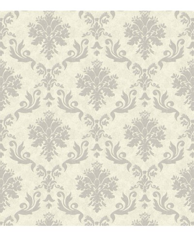 Papel de parede em tons de verde e cinza- Damask 28