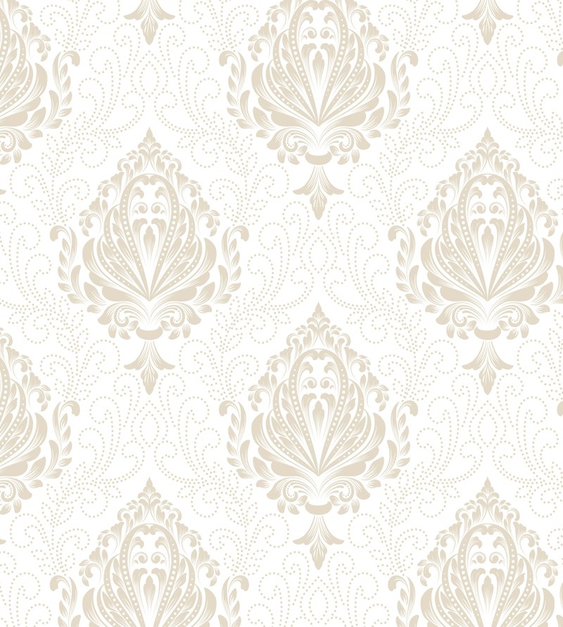 Papel de parede com Fundo Branco com Detalhes em Tons de bege