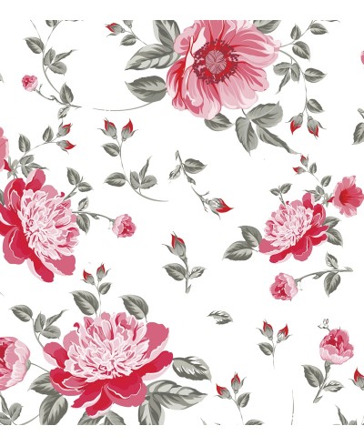 Papel de parede arranjo de flores Rosas fundo branco