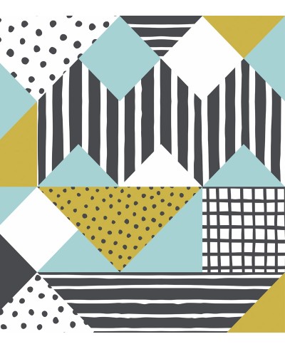 Papel de parede Listrado com Formas e Lindas Cores - Geométrico 450