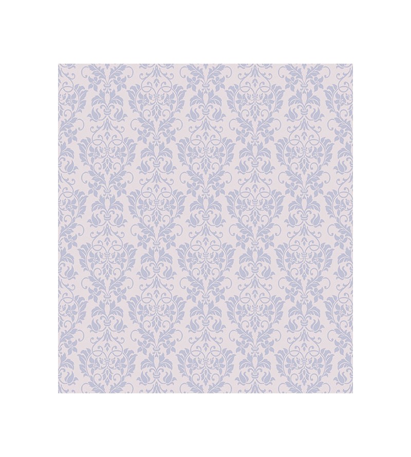 Papel de parede com fundo rosa claro e desenhos em tons lilás - Damask 22