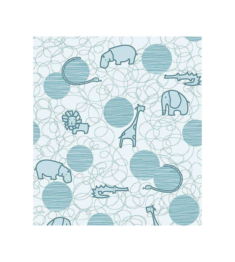 Papel de Parede Bebê Safari Azul