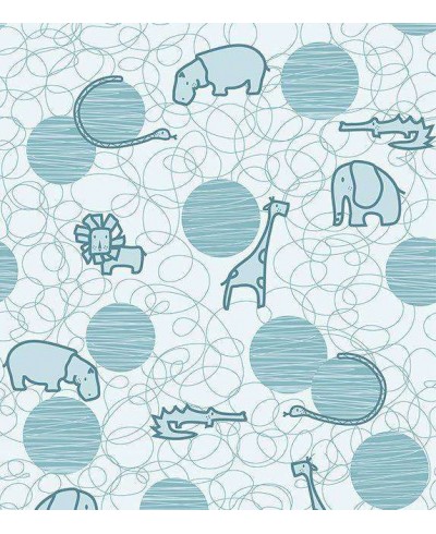 Papel de Parede Bebê Safari Azul