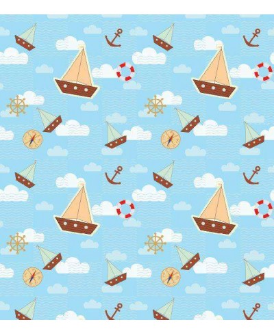 Papel de Parede Bebê Barquinhos Cartoon