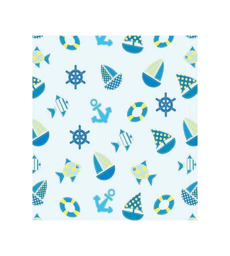 Papel de Parede Bebê Barquinhos Azuis