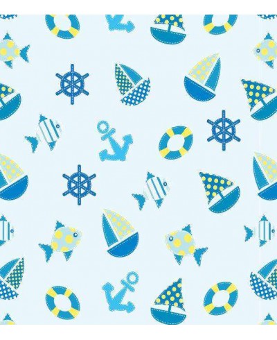 Papel de Parede Bebê Barquinhos Azuis