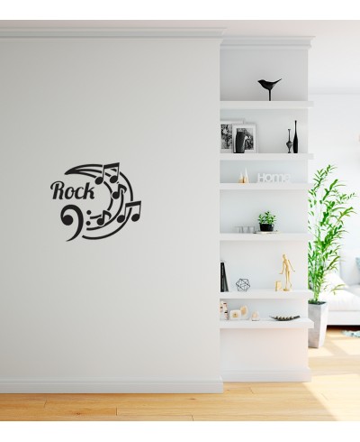 Adesivo de Parede Rock e Notas Musicais