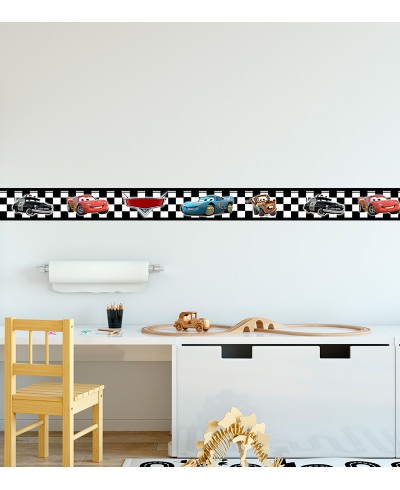 Border Disney Carros Quadriculado