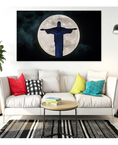Painel Fotográfico Paisagem Cristo e Lua