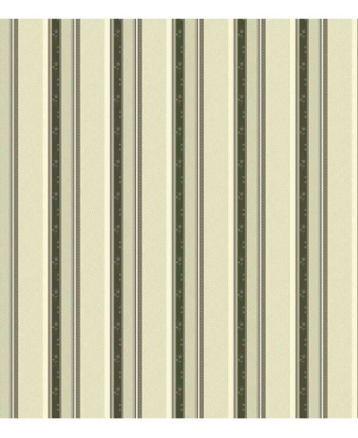 Papel de parede listrado bege e verde musgo
