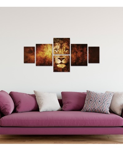 Quadros Compostos Modelo Rosto Leão Fogo