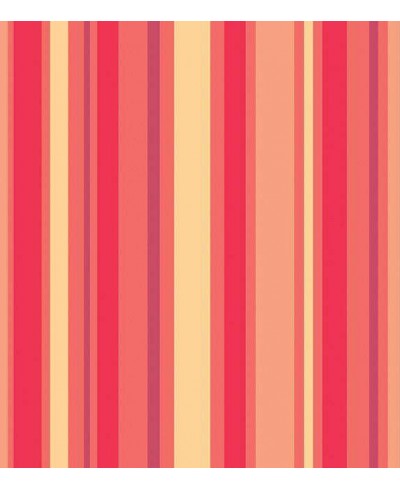 Papel de parede com listras em tons de vermelho, amarelo, roxo e bege - Listrado 48