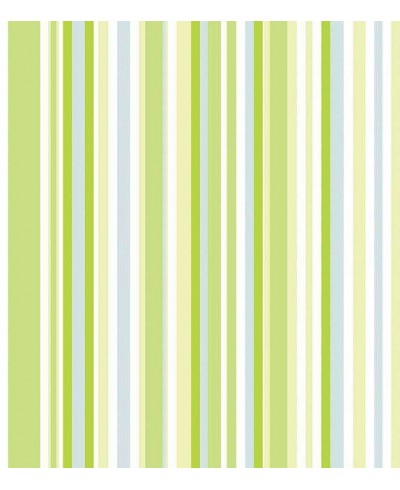 Papel de parede com listras em tons de verde, bege e azul - Listrado 51