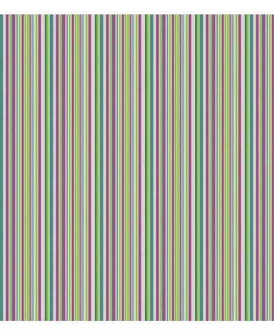Papel de parede com listras em tons de verde, branco, cinza e roxo - Listrado 69