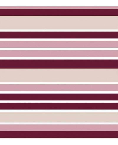 Papel de parede com listras em tons de bordo, rosa, bege e branco - Listrado 81