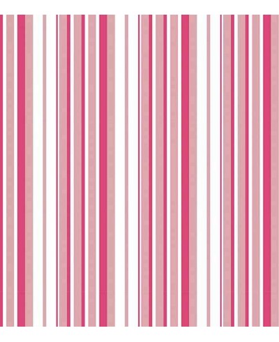Papel de parede com listras em tons de rosa e branco - Listrado 110