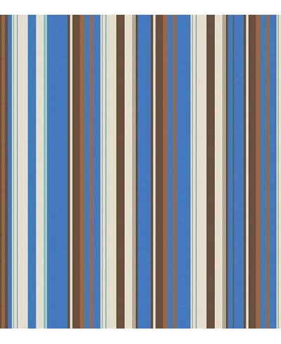 Papel de parede com listras em tons de marrom, azul, branco e bege - Listrado 130
