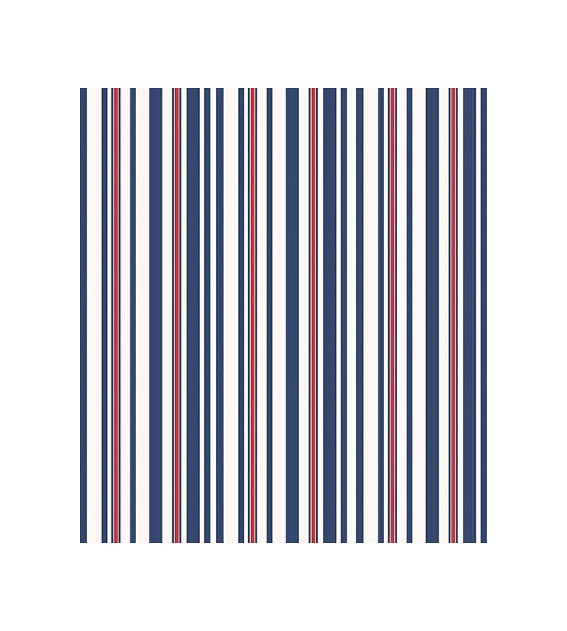 Papel de parede listrado azul, branco e vermelho