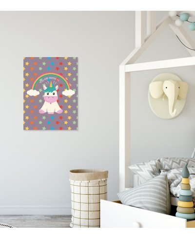 Quadro Decorativo Unicórnio Estrelas