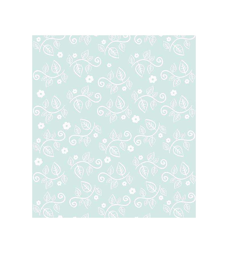 Papel de parede com fundo azul claro e ramos brancos - Nature 04