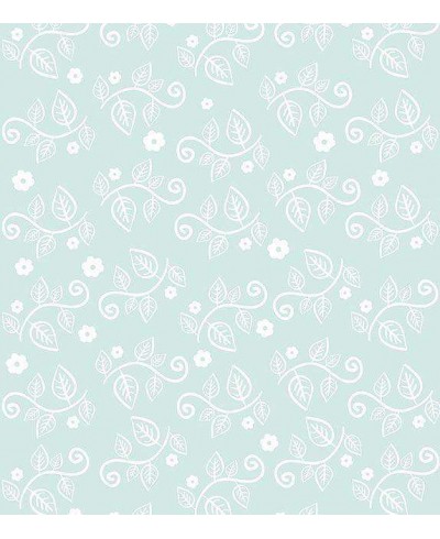 Papel de parede com fundo azul claro e ramos brancos - Nature 04