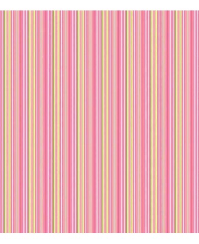 Papel de parede listrado rosa, amarelo e verde