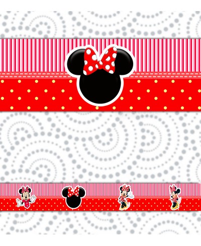 Border Minnie Vermelha Listras e Bolinhas