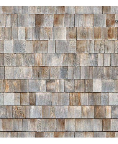 Papel de parede estilo madeira, modelo mosaico com madeira velhas em tons de cinza, marrom e bege - Madeira 06