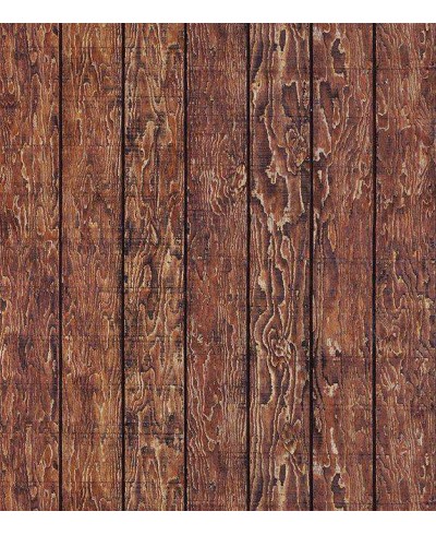 Papel de parede estilo madeira com predominância de tons marrom com detalhes em bege - Madeira 08