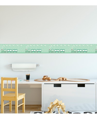 Border Trenzinho em Tons de Verde