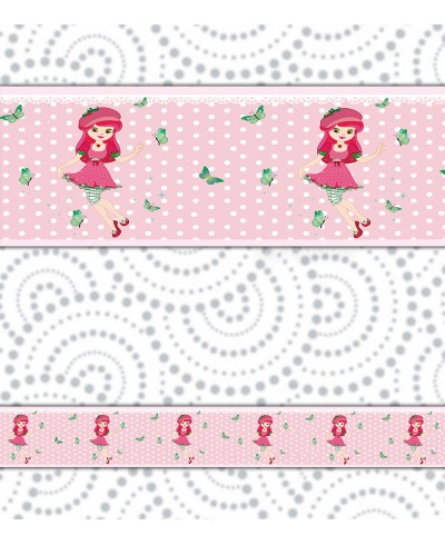 Faixa Decorativa Teen com Bolinhas e Detalhas em Branco