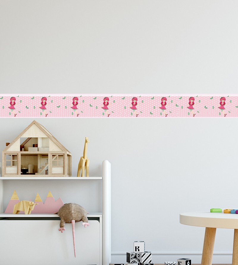 Faixa Decorativa Teen com Bolinhas e Detalhas em Branco