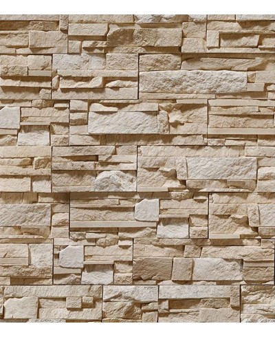 Papel de parede estilo pedras canjiquinha e pedras palito em tons de cinza e bege