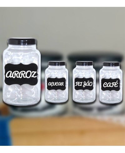 Plaquinha Etiqueta Adesiva Para Potes