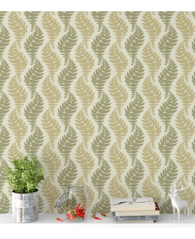 Papel de Parede Madrid em Tons Verde e Bege