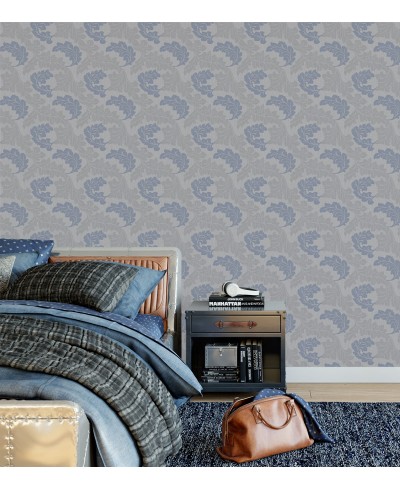 Papel de Parede Madrid em Tons de Cinza e Azul