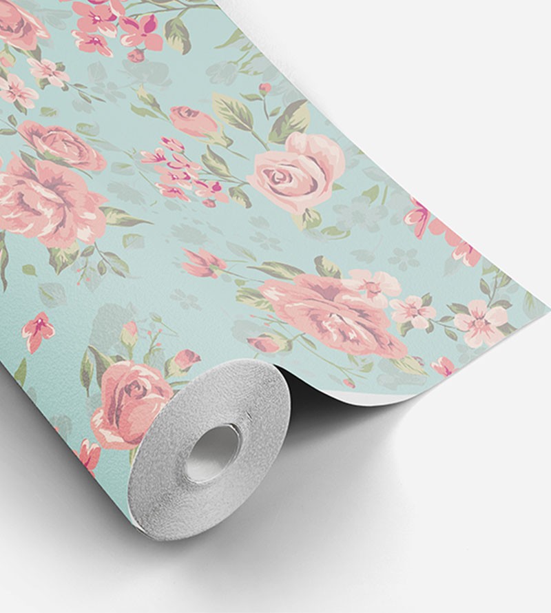Papel de parede romântico rosa e fundo em verde
