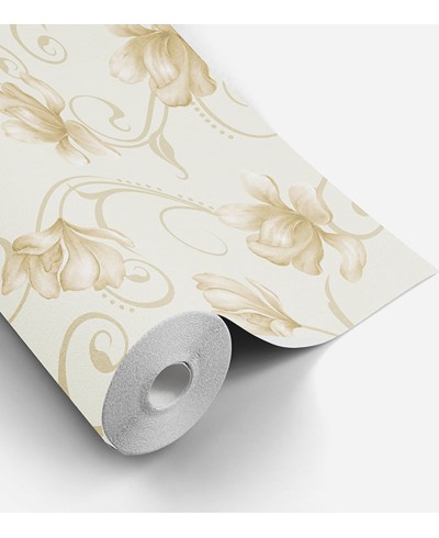 Papel De Parede Floral Ramalhete Bege e Marrom