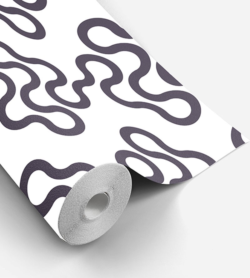 Papel de parede branco com detalhes preto