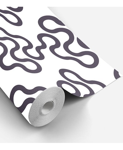 Papel de parede branco com detalhes preto