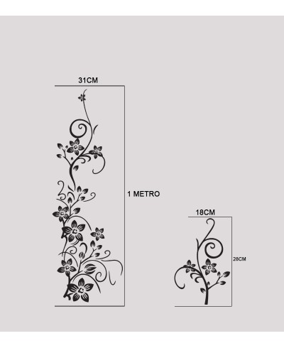 Adesivo Galho, Flores e Borboletas