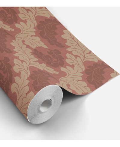 Papel de Parede Madrid em Tons de Marrom, Vermelho e Bege