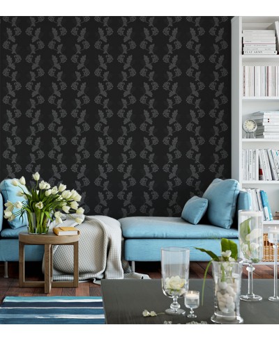 Papel de Parede Madrid em Tons de Cinza e Detalhes em Flores