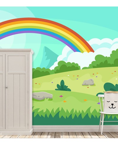 Papel de Parede Fotomural Paisagem Arco-íris