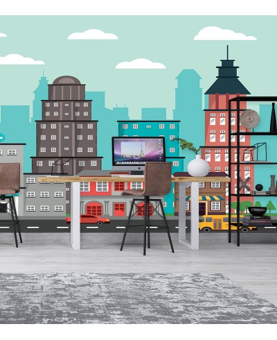 Papel de Parede Fotomural Cidade Cute