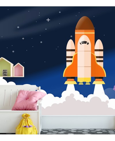Papel de Parede Fotomural Infantil Foguetinho