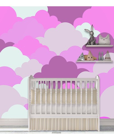 Papel de Parede Fotomural Nuvem Rosa