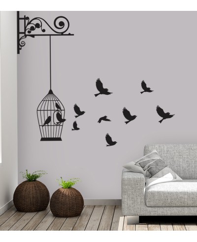 Adesivo Gaiola Pássaros